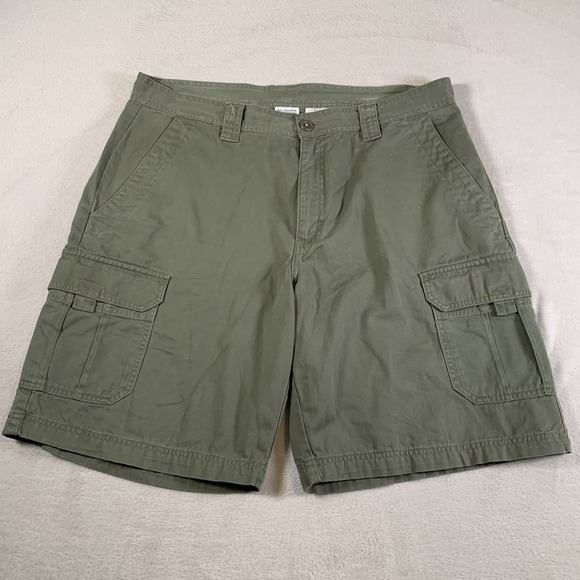 Columbia Cargo Shorts Mens 38 Green Utility Outdoors 100% Cotton Pockets‎ Hiking - Picture 1 of 12